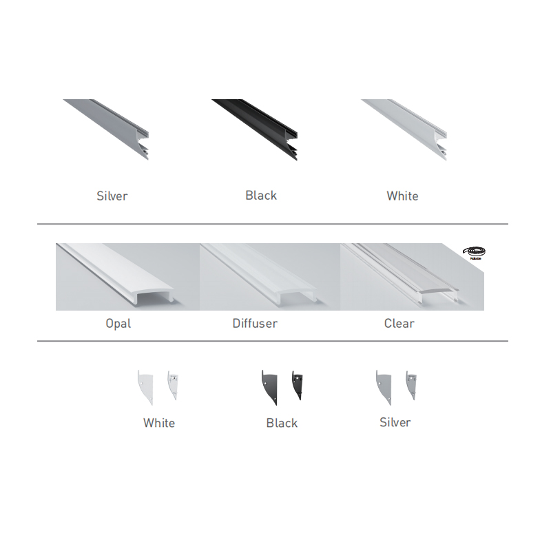 Drywall LED Profile Aluminum Channel For 12mm White LED Tape Lights